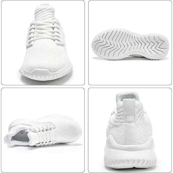 SDolphin Womens Walking Running Sneakers  Tennis Athletic Gym Shoes Ankle Support Lightweight Comfortable Workout White Size 8