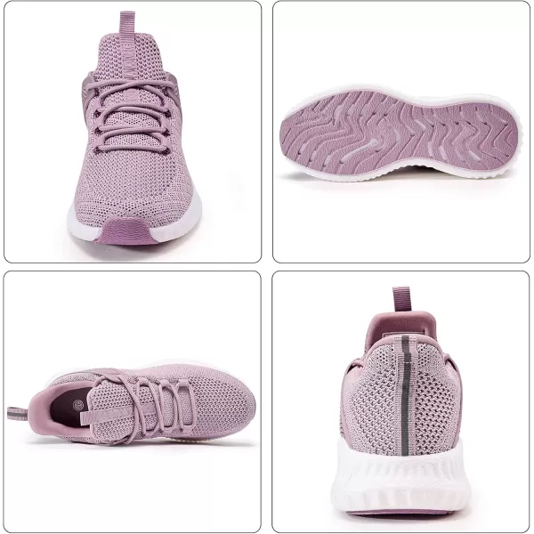 Tennis Walking Shoe for Womens  Running Workout Sneakers Gym Memory Foam Comfortable Breathable Slip on Training Shoes Purple Size 85