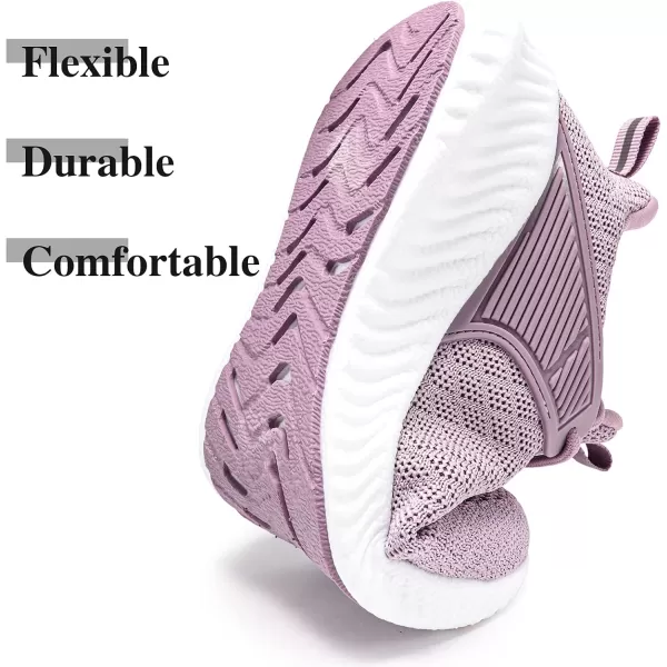 Tennis Walking Shoe for Womens  Running Workout Sneakers Gym Memory Foam Comfortable Breathable Slip on Training Shoes Purple Size 85