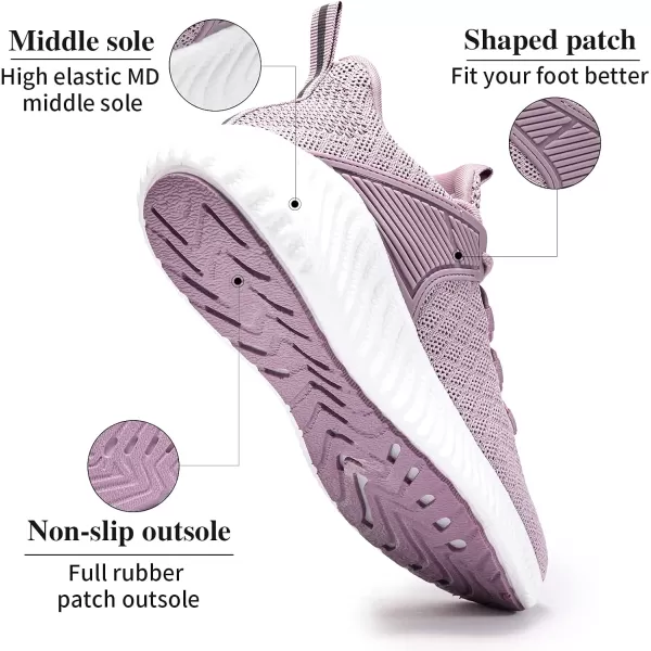 Tennis Walking Shoe for Womens  Running Workout Sneakers Gym Memory Foam Comfortable Breathable Slip on Training Shoes Purple Size 85