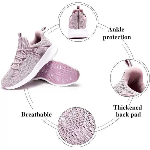 Tennis Walking Shoe for Womens  Running Workout Sneakers Gym Memory Foam Comfortable Breathable Slip on Training Shoes Purple Size 85