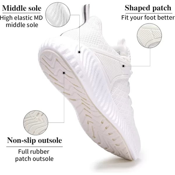 White Tennis Shoes Women  Workout Running Walking Sneakers Athletic Breathable Mesh Lightweight Comfortable Jogging Training Shoes Size 85