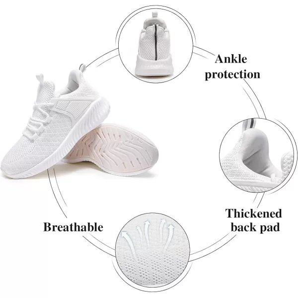 White Tennis Shoes Women  Workout Running Walking Sneakers Athletic Breathable Mesh Lightweight Comfortable Jogging Training Shoes Size 85