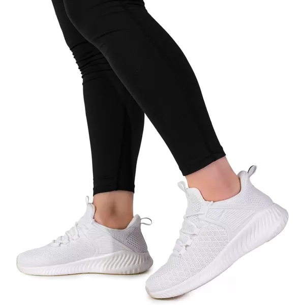 White Tennis Shoes Women  Workout Running Walking Sneakers Athletic Breathable Mesh Lightweight Comfortable Jogging Training Shoes Size 85
