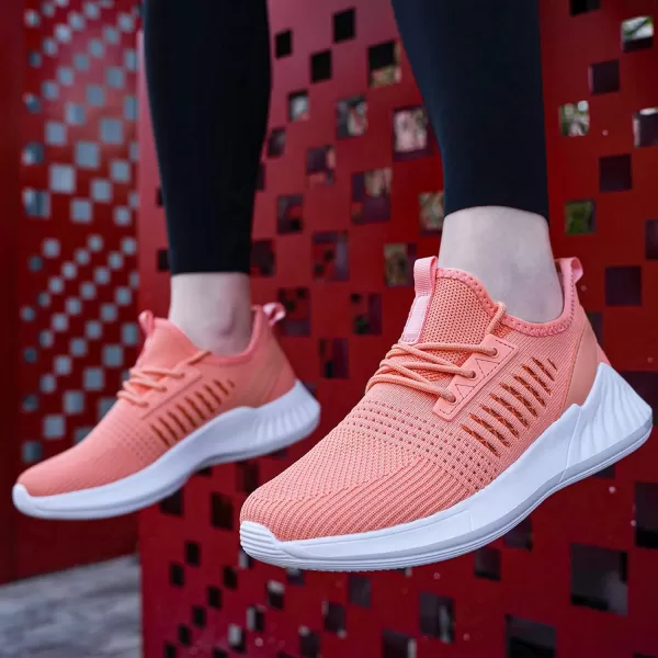 Womens Tennis Shoes  Women Sneakers Workout Running Walking Athletic Gym Fashion Lightweight Nursing Casual Light Shoes PinkOrange
