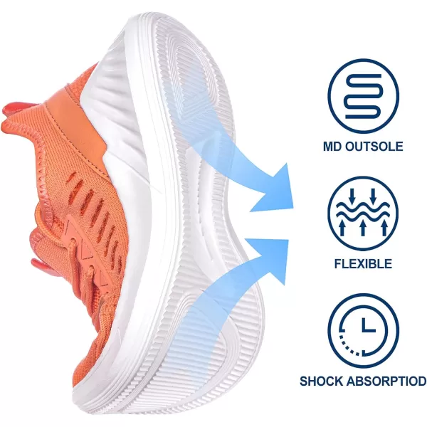 Womens Tennis Shoes  Women Sneakers Workout Running Walking Athletic Gym Fashion Lightweight Nursing Casual Light Shoes PinkOrange