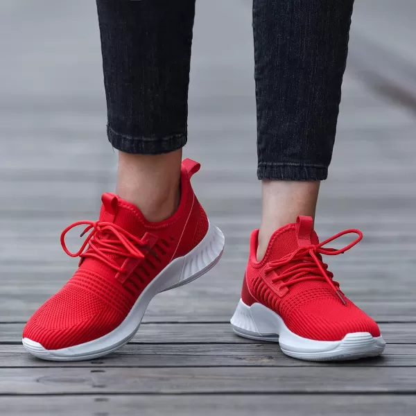 Womens Tennis Shoes  Women Sneakers Workout Running Walking Athletic Gym Fashion Lightweight Nursing Casual Light Shoes Red