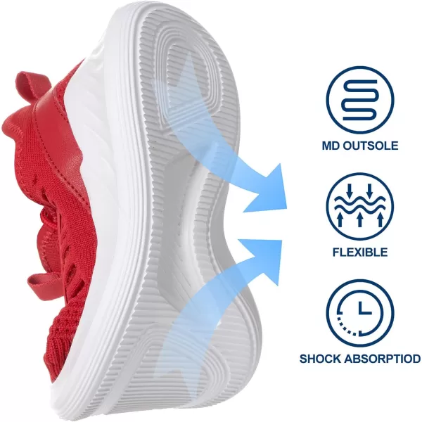 Womens Tennis Shoes  Women Sneakers Workout Running Walking Athletic Gym Fashion Lightweight Nursing Casual Light Shoes Red