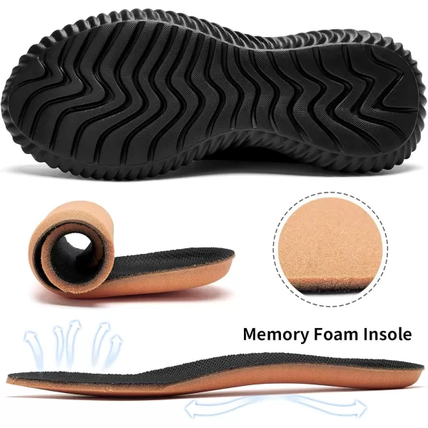 Womens Walking Shoes  Slip On Tennis Running Shoes Memory Foam Lightweight Breathable Comfortable Sneakers for Athletic Workout Gym NursingAll Black