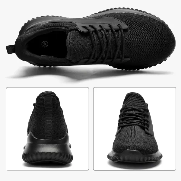 Womens Walking Shoes  Slip On Tennis Running Shoes Memory Foam Lightweight Breathable Comfortable Sneakers for Athletic Workout Gym NursingAll Black