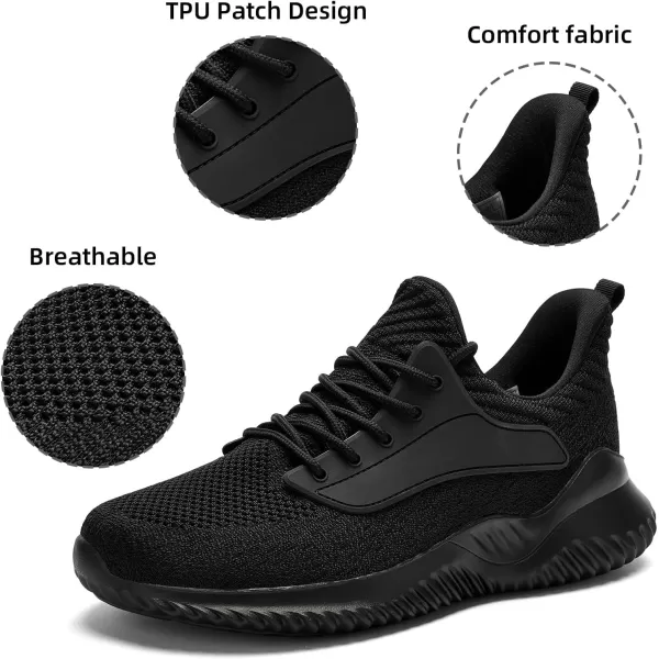 Womens Walking Shoes  Slip On Tennis Running Shoes Memory Foam Lightweight Breathable Comfortable Sneakers for Athletic Workout Gym NursingAll Black