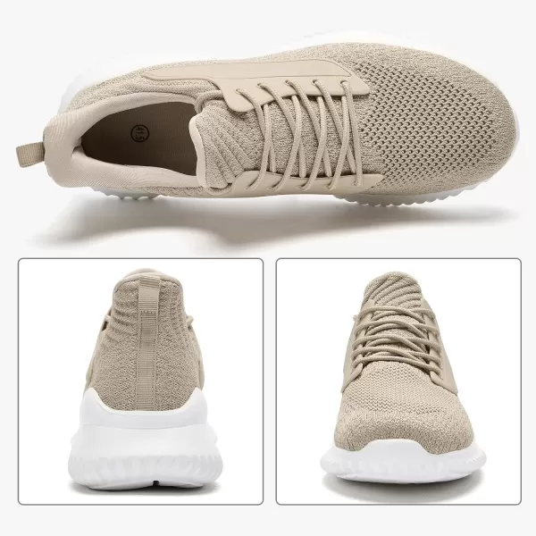 Womens Walking Shoes  Slip On Tennis Running Shoes Memory Foam Lightweight Breathable Comfortable Sneakers for Athletic Workout Gym NursingBeige