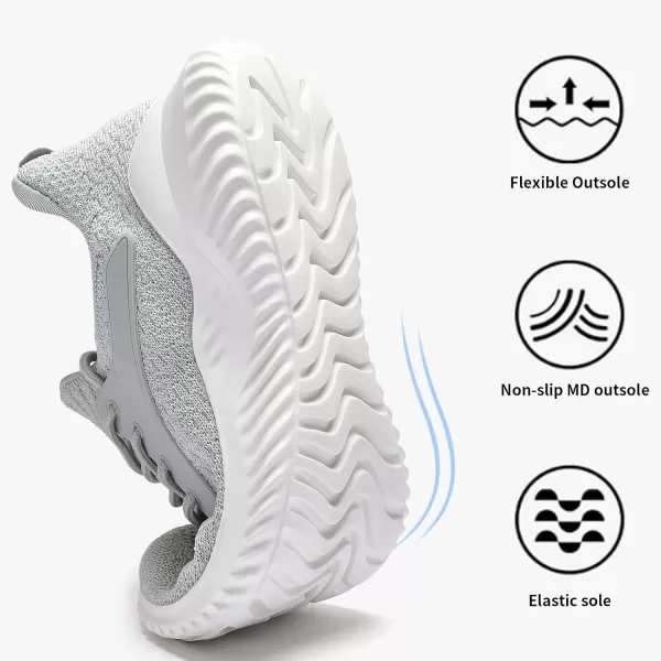 Womens Walking Shoes  Slip On Tennis Running Shoes Memory Foam Lightweight Breathable Comfortable Sneakers for Athletic Workout Gym NursingGrey