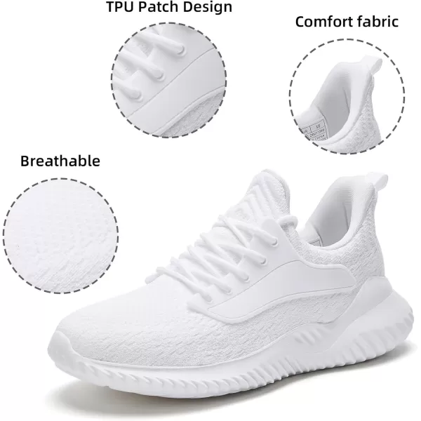 Womens Walking Shoes  Slip On Tennis Running Shoes Memory Foam Lightweight Breathable Comfortable Sneakers for Athletic Workout Gym NursingWhite