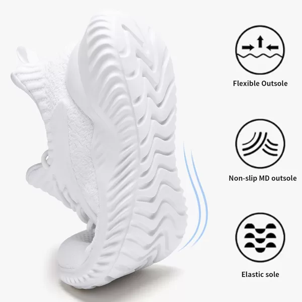 Womens Walking Shoes  Slip On Tennis Running Shoes Memory Foam Lightweight Breathable Comfortable Sneakers for Athletic Workout Gym NursingWhite