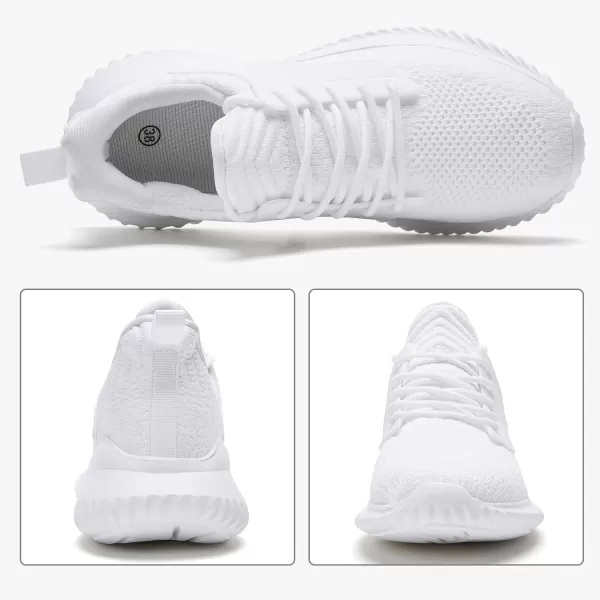 Womens Walking Shoes  Slip On Tennis Running Shoes Memory Foam Lightweight Breathable Comfortable Sneakers for Athletic Workout Gym NursingWhite