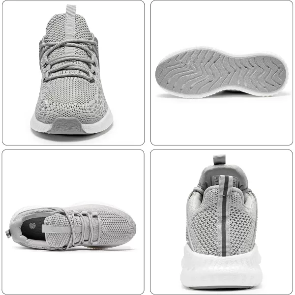 Womens Walking Tennis Shoes  Running Workout Shoes Gym Memory Foam Lightweight Mesh Training Shoes Grey Size 75