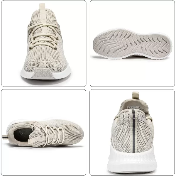 Womens Workout Walking Shoes  Womens Tennis Running Sneakers Non Slip Gym Jogging Mesh Breathable Comfortable Shoes Beige Size 85