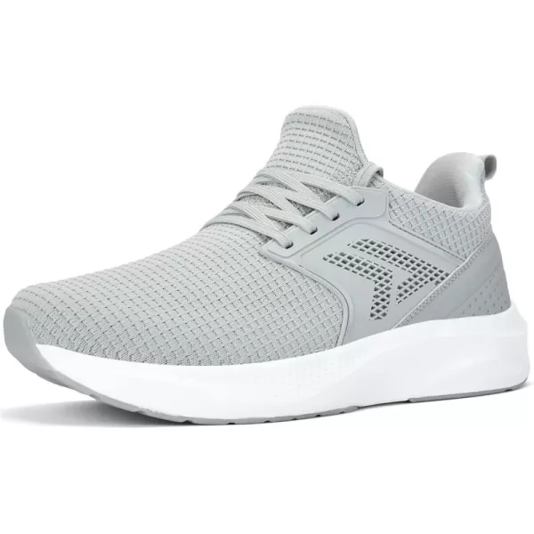 Mens White Sneaker Tennis Shoes  Slip On Running Shoes Memory Foam Lightweight Casual Walking Shoes for Athletic Workout GymGrey