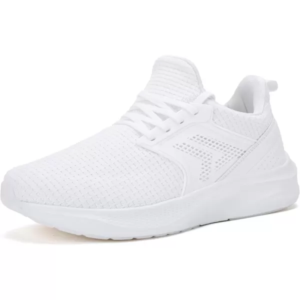 Mens White Sneaker Tennis Shoes  Slip On Running Shoes Memory Foam Lightweight Casual Walking Shoes for Athletic Workout GymWhite