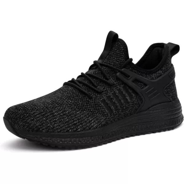 SDolphin Mens Running Shoes Sneakers  Tennis Workout Walking Gym Athletic Rubber Sole Breathable Comfortable Non Slip Fashion ShoesBmix All Black