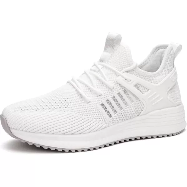 SDolphin Mens Running Shoes Sneakers  Tennis Workout Walking Gym Athletic Rubber Sole Breathable Comfortable Non Slip Fashion ShoesCwhite