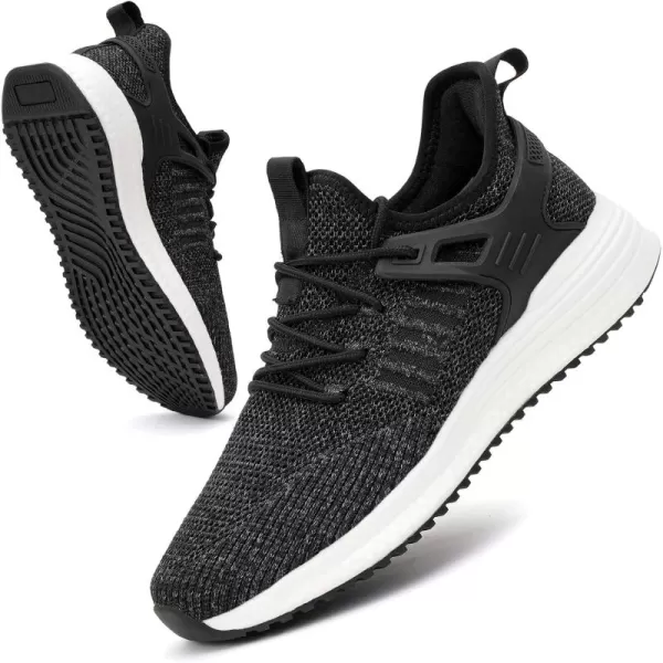 SDolphin Mens Running Shoes Sneakers  Tennis Workout Walking Gym Athletic Rubber Sole Breathable Comfortable Non Slip Fashion ShoesEmix Black