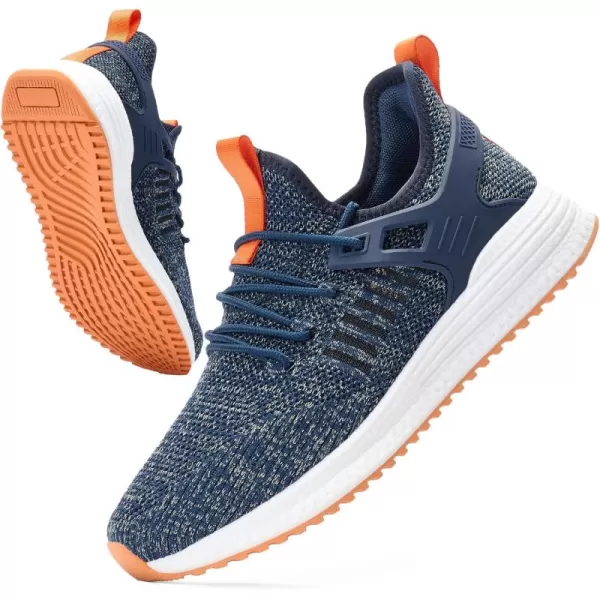 SDolphin Mens Running Shoes Sneakers  Tennis Workout Walking Gym Athletic Rubber Sole Breathable Comfortable Non Slip Fashion ShoesIblueOrange