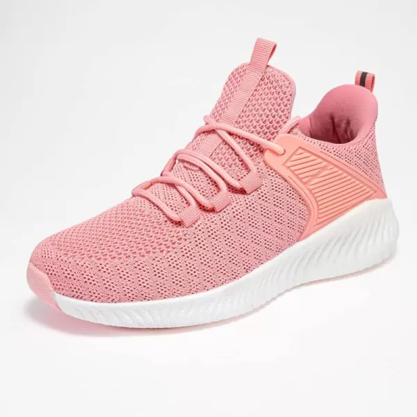 Womens Tennis Running Shoes  Ladies Workout Walking Sneakers Slip on Support Lightweight Breathable Athletic Shoes Peach Pink Size 85