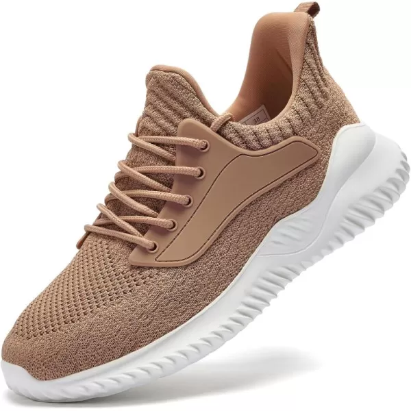 Womens Walking Shoes  Slip On Tennis Running Shoes Memory Foam Lightweight Breathable Comfortable Sneakers for Athletic Workout Gym NursingTan