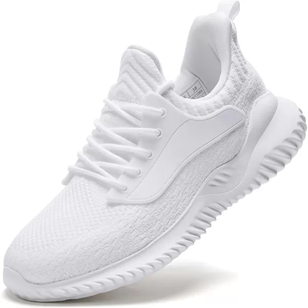 Womens Walking Shoes  Slip On Tennis Running Shoes Memory Foam Lightweight Breathable Comfortable Sneakers for Athletic Workout Gym NursingWhite