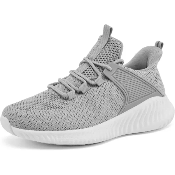 Womens Walking Tennis Shoes  Running Workout Shoes Gym Memory Foam Lightweight Mesh Training Shoes Grey Size 75