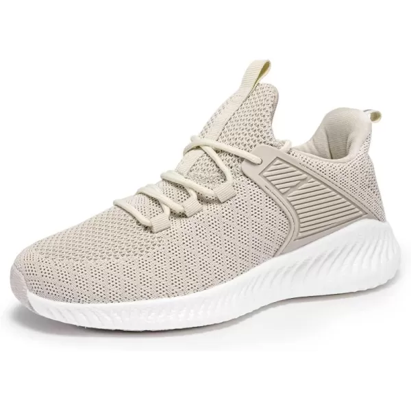Womens Workout Walking Shoes  Womens Tennis Running Sneakers Non Slip Gym Jogging Mesh Breathable Comfortable Shoes Beige Size 85