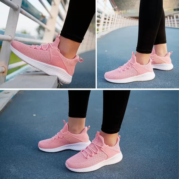 Running Shoes Womens  Ladies Workout Walking Sneakers Support Lightweight Breathable Walk Athletic Shoes Pink Size 75
