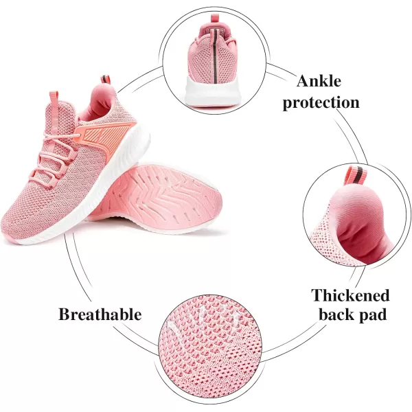 Running Shoes Womens  Ladies Workout Walking Sneakers Support Lightweight Breathable Walk Athletic Shoes Pink Size 75