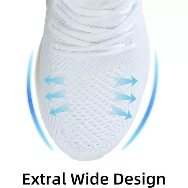 Wide Shoes for Women Wide Walking Shoes Width Running Shoes Wide Tennis Gym Workout Athletic Sneakers for WomenWhite