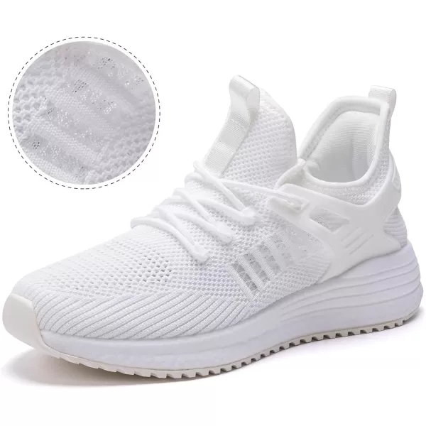 SDolphin Running Shoes Women Sneakers  Comfortable Memory Foam Lightweight Walking Tennis Workout Athletic ShoesAll Whitebreathable