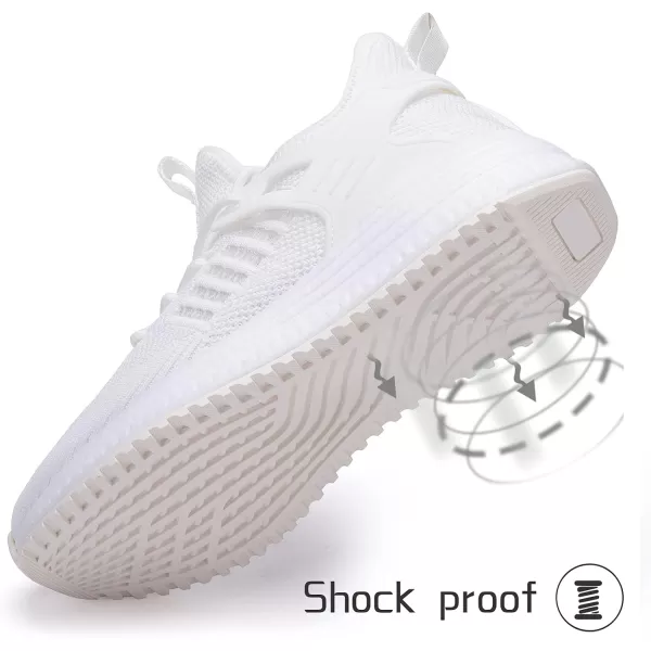 SDolphin Running Shoes Women Sneakers  Comfortable Memory Foam Lightweight Walking Tennis Workout Athletic ShoesAll Whitebreathable
