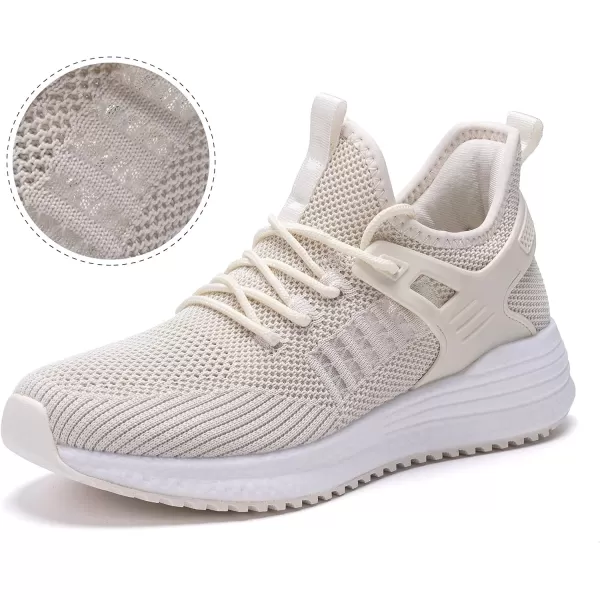 SDolphin Running Shoes Women Sneakers  Comfortable Memory Foam Lightweight Walking Tennis Workout Athletic ShoesBeigebreathable