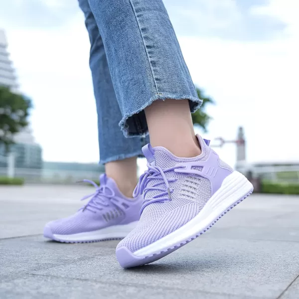SDolphin Running Shoes Women Sneakers  Comfortable Memory Foam Lightweight Walking Tennis Workout Athletic ShoesLight Purplebreathable