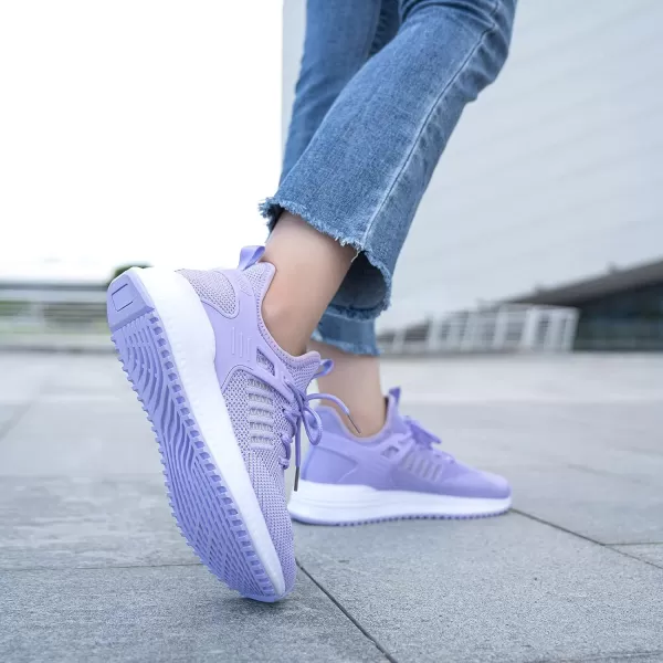 SDolphin Running Shoes Women Sneakers  Comfortable Memory Foam Lightweight Walking Tennis Workout Athletic ShoesLight Purplebreathable