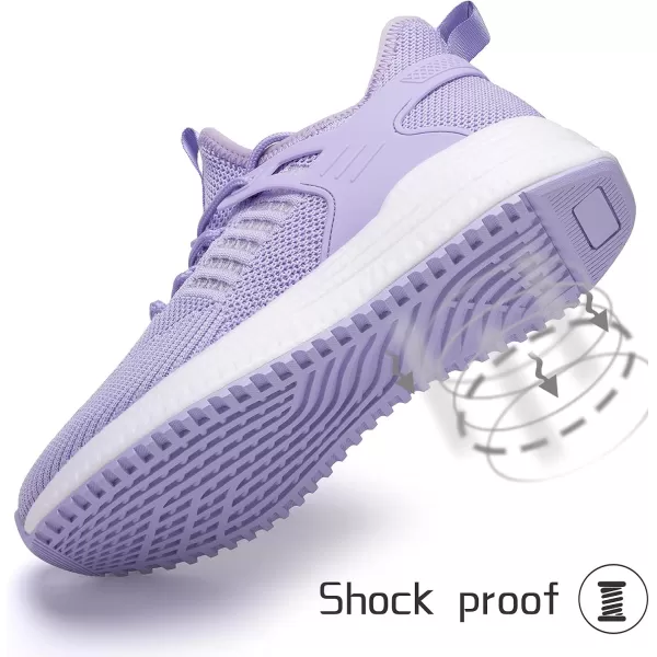 SDolphin Running Shoes Women Sneakers  Comfortable Memory Foam Lightweight Walking Tennis Workout Athletic ShoesLight Purplebreathable