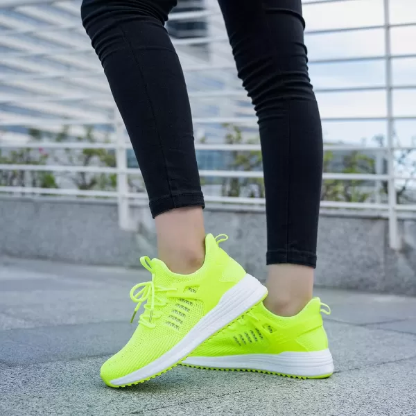 SDolphin Running Shoes Women Sneakers  Comfortable Memory Foam Lightweight Walking Tennis Workout Athletic ShoesLime Greenbreathable