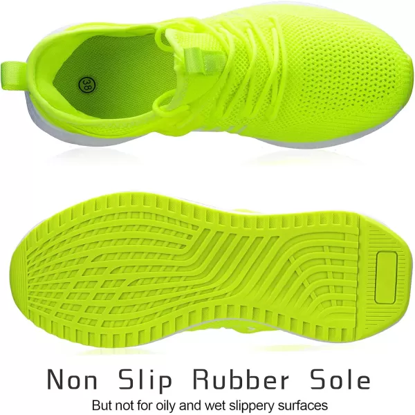 SDolphin Running Shoes Women Sneakers  Comfortable Memory Foam Lightweight Walking Tennis Workout Athletic ShoesLime Greenbreathable