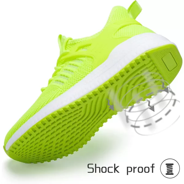 SDolphin Running Shoes Women Sneakers  Comfortable Memory Foam Lightweight Walking Tennis Workout Athletic ShoesLime Greenbreathable