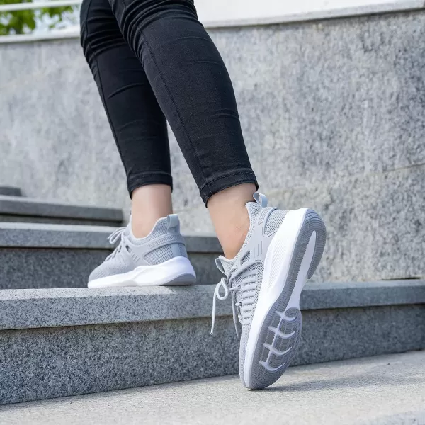 SDolphin Running Shoes Women Sneakers  Comfortable Memory Foam Lightweight Walking Tennis Workout Athletic ShoesNew Grey