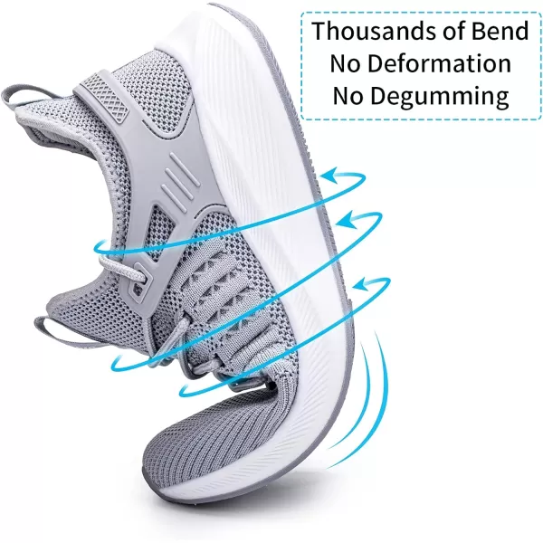 SDolphin Running Shoes Women Sneakers  Comfortable Memory Foam Lightweight Walking Tennis Workout Athletic ShoesNew Grey