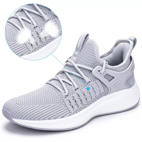 SDolphin Running Shoes Women Sneakers  Comfortable Memory Foam Lightweight Walking Tennis Workout Athletic ShoesNew Grey