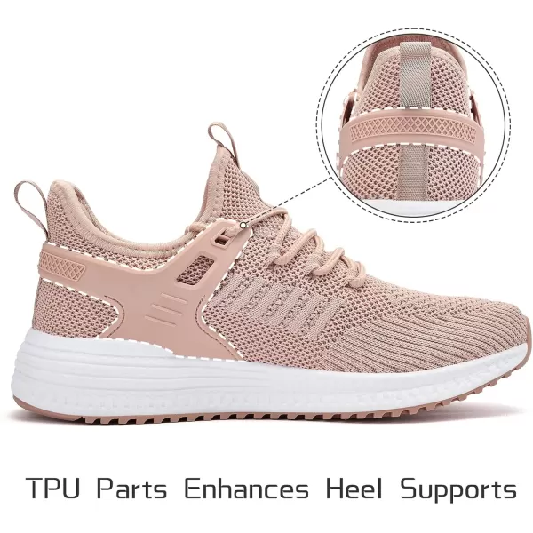 SDolphin Running Shoes Women Sneakers  Comfortable Memory Foam Lightweight Walking Tennis Workout Athletic ShoesPale Cherry Pink