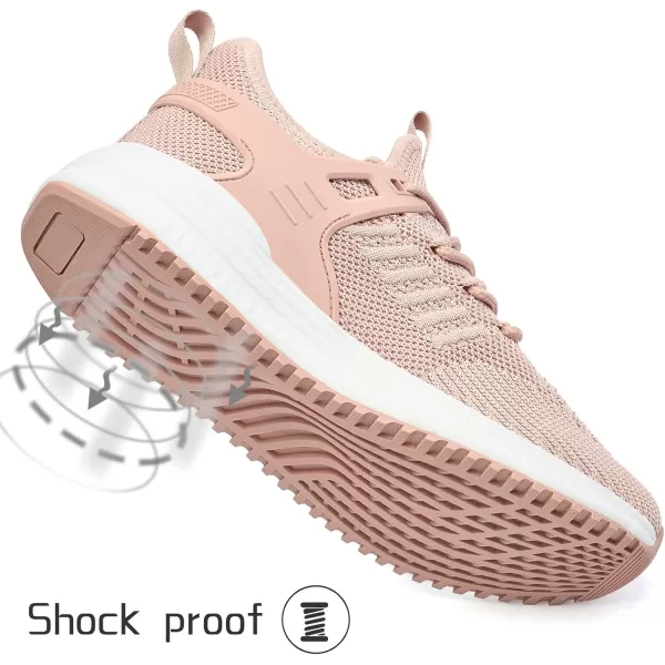 SDolphin Running Shoes Women Sneakers  Comfortable Memory Foam Lightweight Walking Tennis Workout Athletic ShoesPale Cherry Pink